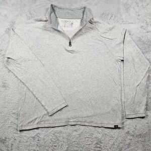 Faherty Sweater Pullover Mens Large Gray Cloud Pima Cotton 1/4 Zip Lightweight